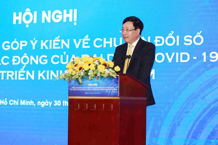 Phó Thủ tướng Phạm Bình Minh phát biểu tại hội nghị. Ảnh: Sài Gòn giải phóng