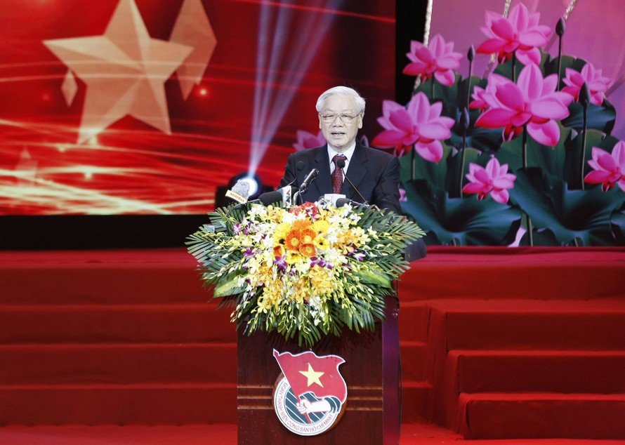 Tổng Bí thư Nguyễn Phú Trọng phát biểu tại Đại hội. Ảnh: Như Ý