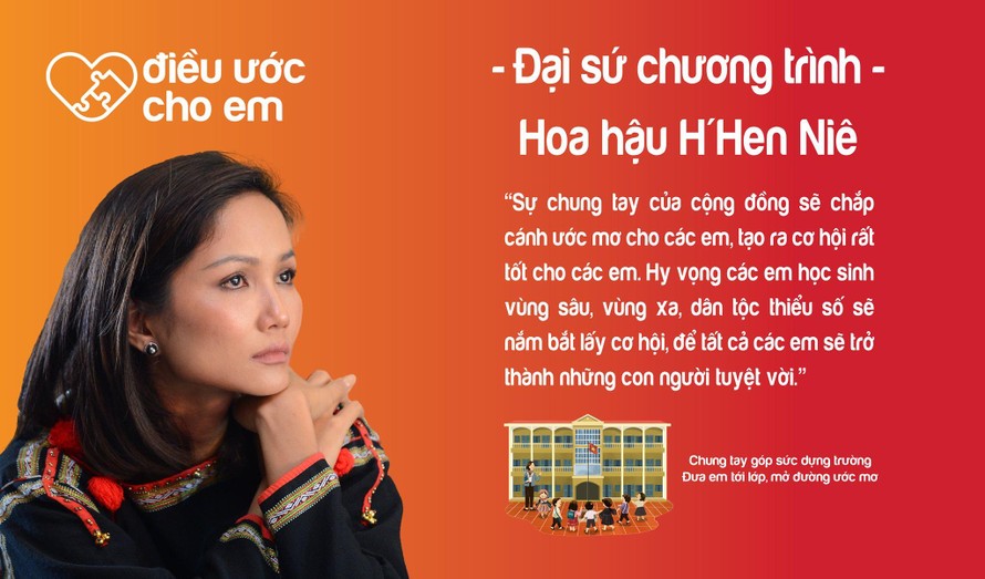 H'Hen Niê là Đại sứ chương trình 'Điều ước cho em'
