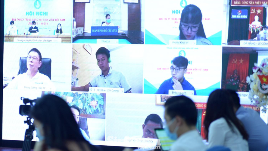 Hội nghị Ban thư ký T.Ư Hội Sinh viên Việt Nam diễn ra theo hình thức trực tuyến tại 30 điểm cầu trên cả nước.