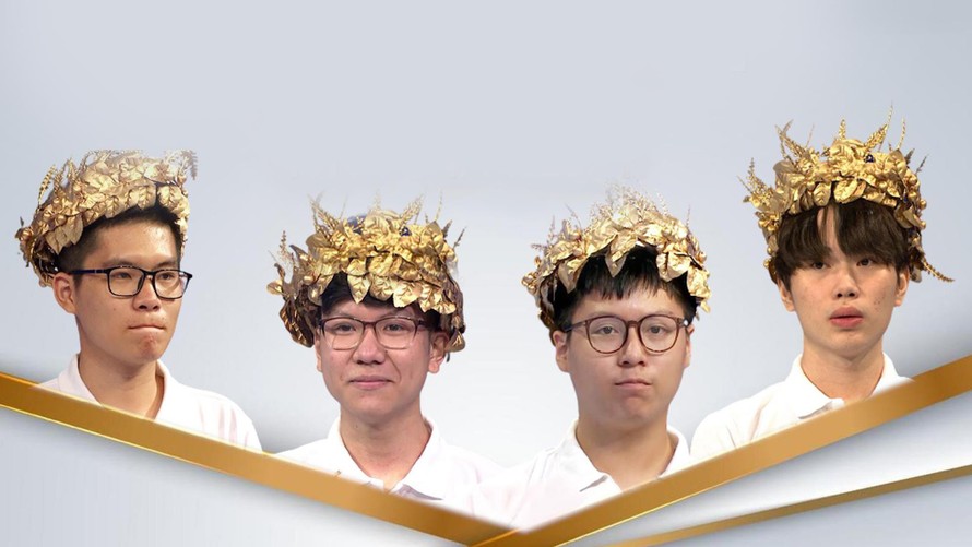 Chân dung 4 "nhà leo núi" trong trận Chung kết Đường lên đỉnh Olympia năm 2021. Ảnh: BTC