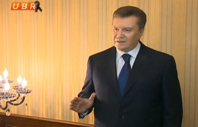  Tổng thống Ukraine Viktor Yanukovych trên đài truyền hình Kharkov (Nguồn: RT) 