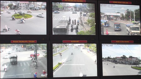Các tuyến đường trung tâm TP Biên Hòa đều được lắp đặt camera giám sát. 