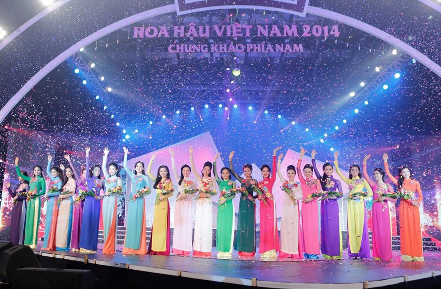 20 thí sinh phía Nam góp mặt tại Vòng Chung kết Hoa hậu Việt Nam 2014. Ảnh: Hồng Vĩnh.