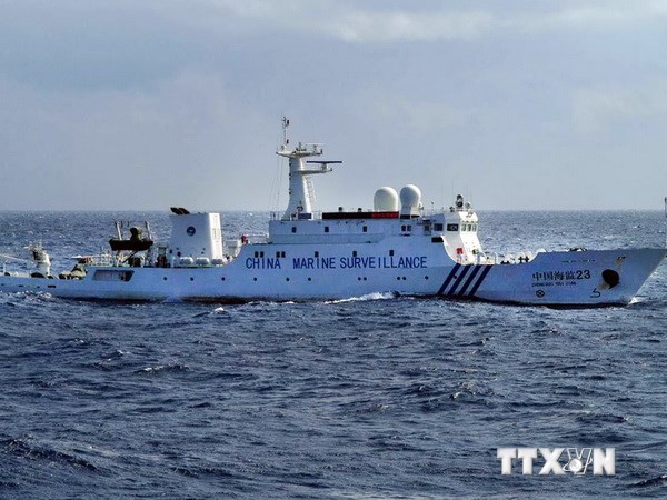Tàu hải giám Trung Quốc tại vùng biển gần đảo tranh chấp với Nhật Bản. (Nguồn: AFP/TTXVN) 