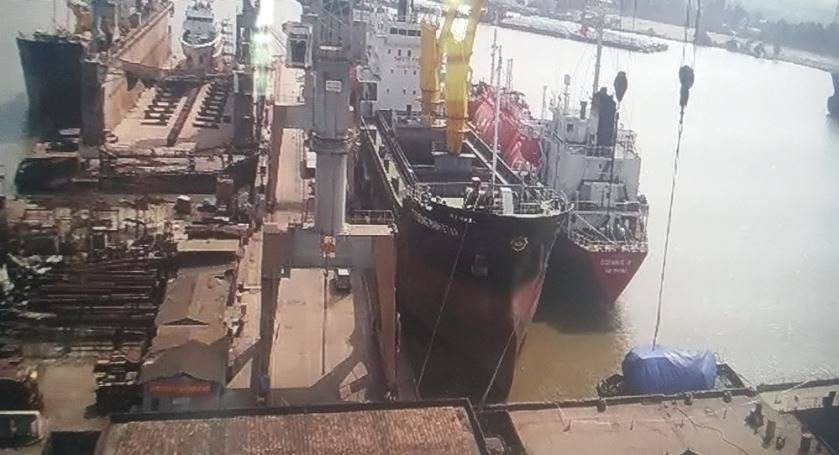 Khu vực xảy ra vụ nổ tàu tại Công ty đóng tàu Phà Rừng.