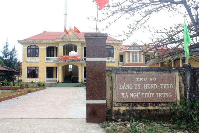 Trụ sở xã Ngư Thủy Trung – một trong những đơn vị hành chính cấp xã phải sắp xếp.