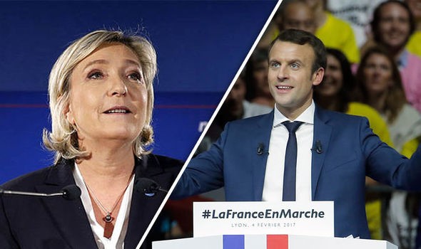 Ứng cử viên độc lập Emmanuel Macron (phải) và ứng cử viên cực hữu Marine Le Pen sẽ bước vào vòng hai cuộc bầu cử tổng thống Pháp dự kiến diễn ra ngày 7/5 tới. Ảnh; AFP