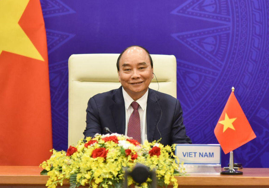 Chủ tịch nước Nguyễn Xuân Phúc dự hội nghị. (Ảnh: Mofa)