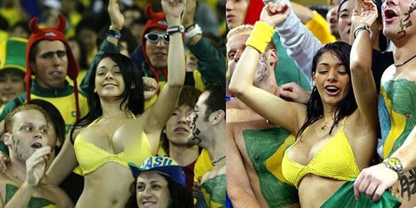 Fan nữ nhảy nhót lộ vòng 1, Marcelo đá phản lưới nhà?