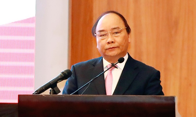 Thủ tướng Nguyễn Xuân Phúc phát biểu tại hội nghị. Ảnh: TTXVN.