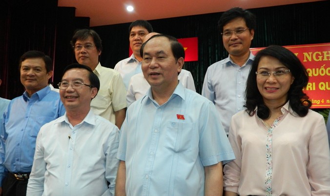 Chủ tịch nước Trần Đại Quang tiếp xúc cử tri TPHCM.