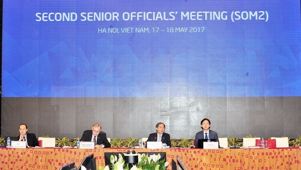 Đoàn chủ tịch Hội nghị. (Ảnh: Nguyễn Khang/TTXVN)