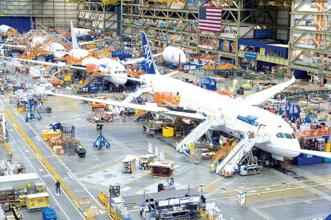 Hãng Boeing của Mỹ sẽ thiệt hại nặng nề nếu chiến tranh thương mại Mỹ-Trung leo thang. Ảnh: heraldnet.com.