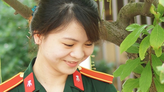 Nữ học viên Học viện Kỹ thuật Quân sự. Ảnh: Nguyễn Minh