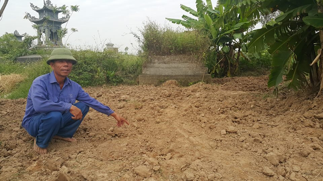Một trong các địa điểm chôn cất trái phép hài cốt ở huyện Thái Thụy (Thái Bình)
