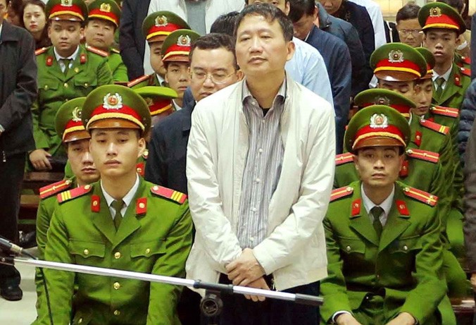 Trịnh Xuân Thanh trong một phiên xét xử tại tòa án nhân dân, TP Hà Nội. Ảnh: An Đăng.