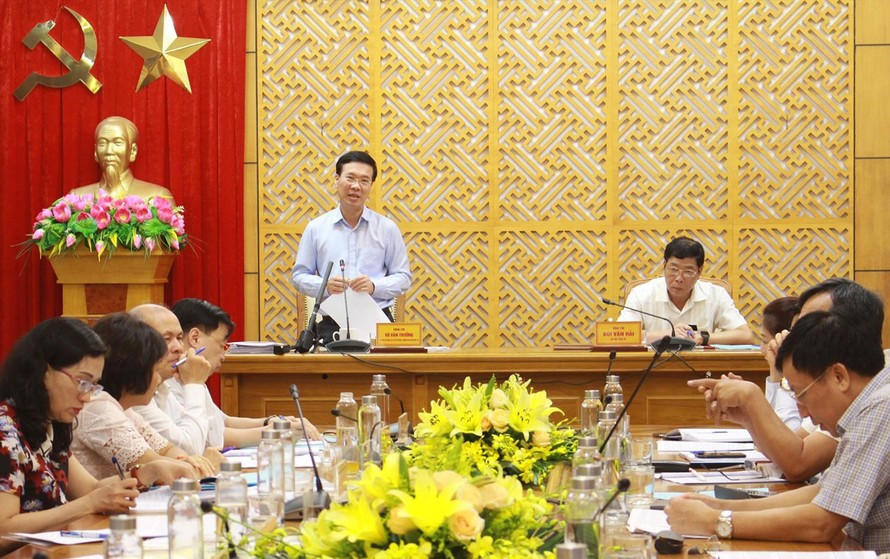 Ông Võ Văn Thưởng, Trưởng Ban Tuyên giáo Trung ương làm việc với Tỉnh ủy Bắc Giang