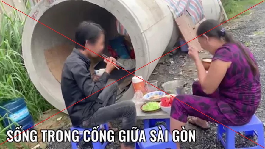 Thông tin và hình ảnh sai sự thật về đôi vợ chống “sống trong cống giữa Sài Gòn” được chia sẻ rầm rộ trên mạng xã hội