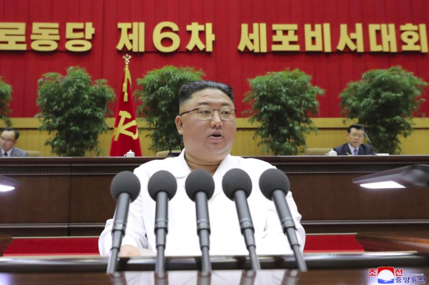 Nhà lãnh đạo Triều Tiên trong phát biểu ngày 8/4. Ảnh: KCNA 