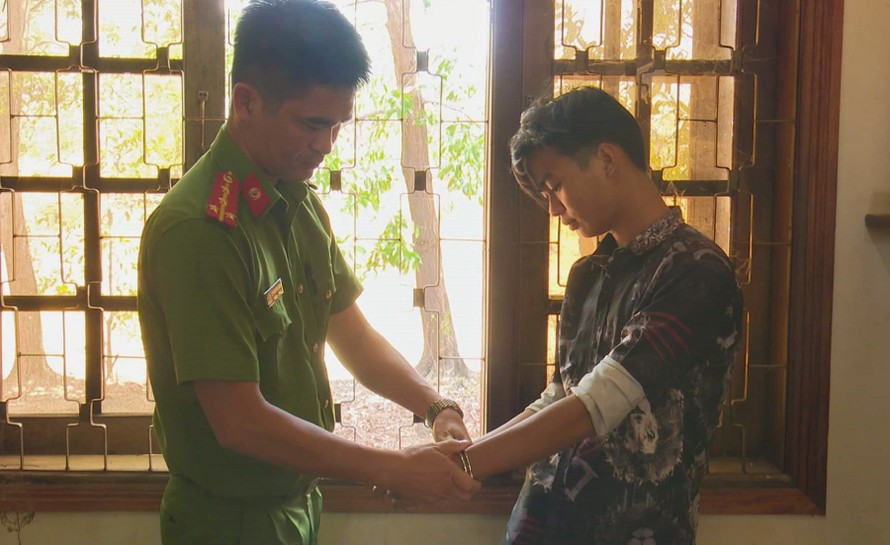 Đối tượng Phúc tại cơ quan điều tra