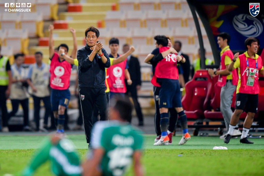 U23 Thái Lan ăn mừng sau trận hòa với U23 Iraq