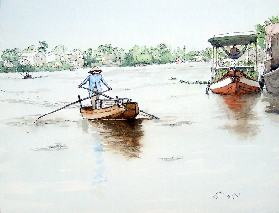 Du Khách Pháp Vẽ Cảnh Đẹp Việt Nam, Gửi Cho Bạn Bè Về Đất Nước Chống
