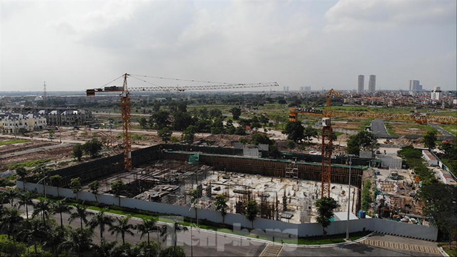 Móng tòa nhà chung cư dự án An Lạc Green Symphony thi công không phép chỉ bị lập biên bản khi có sự phản ánh của báo chí. Ảnh: Hiểu Minh 