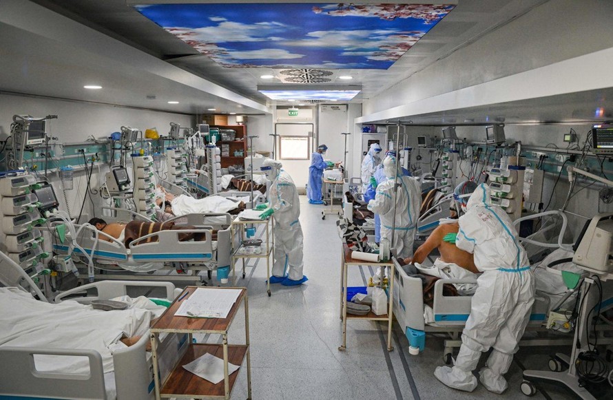 Phòng chăm sóc tích cực tại một bệnh viện ở Romania ngày 7/10Ảnh: Getty 