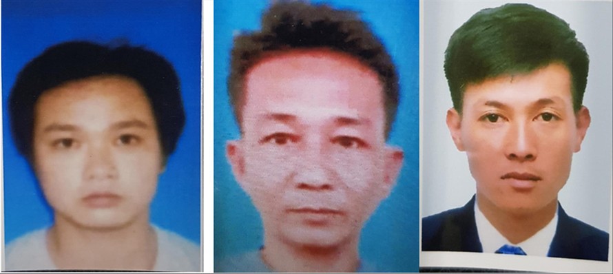 3 trong số đối tượng truy nã đặc biệt nguy hiểm gồm: Nguyễn Hữu Phước, Võ Văn Trung, Phạm Tấn Lộc (từ trái sang phải) 