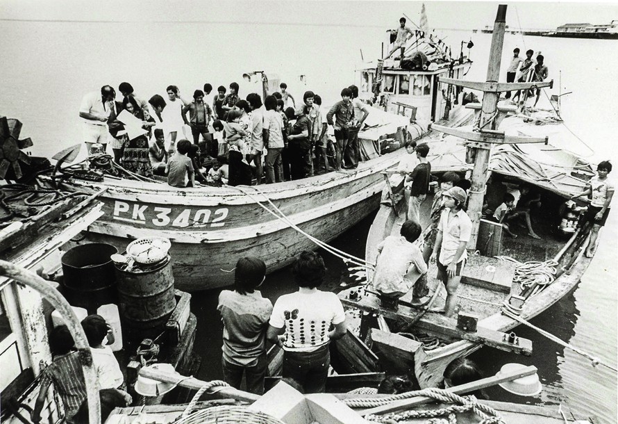Người Việt di tản cập cảng Darwin, Úc. Ảnh: Northern Territory Archives Service 
