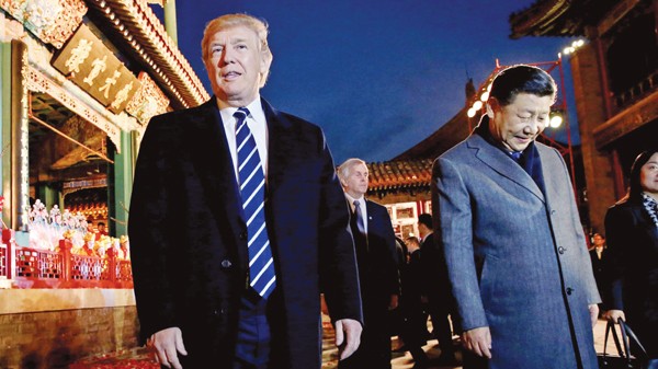 Tổng thống Mỹ Donald Trump và Chủ tịch Trung Quốc Tập Cận Bình ở Bắc Kinh hồi tháng 11/2017 Ảnh: Getty Images 