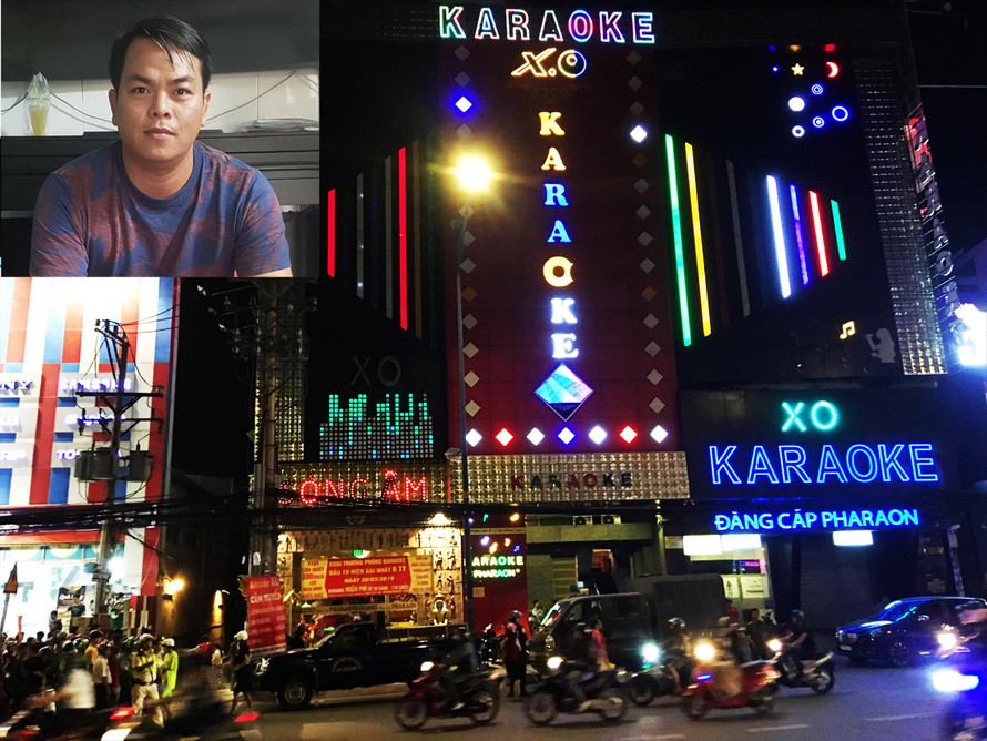 Chủ quán karaoke Phúc XO bị công an tạm giữ để điều tra về hành vi tổ chức sử dụng trái phép chất ma túy cho khách ảnh: V.M 