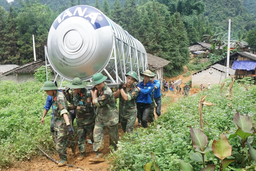 ĐVTN Học viện Kỹ thuật Quân sự tham gia xây dựng nông thôn mới tại Cao Bằng trong Chiến dịch Thanh niên tình nguyện Hè 2019