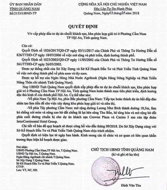 Giả mạo văn bản của Chủ tịch tỉnh Quảng Nam để 'thổi' giá đất