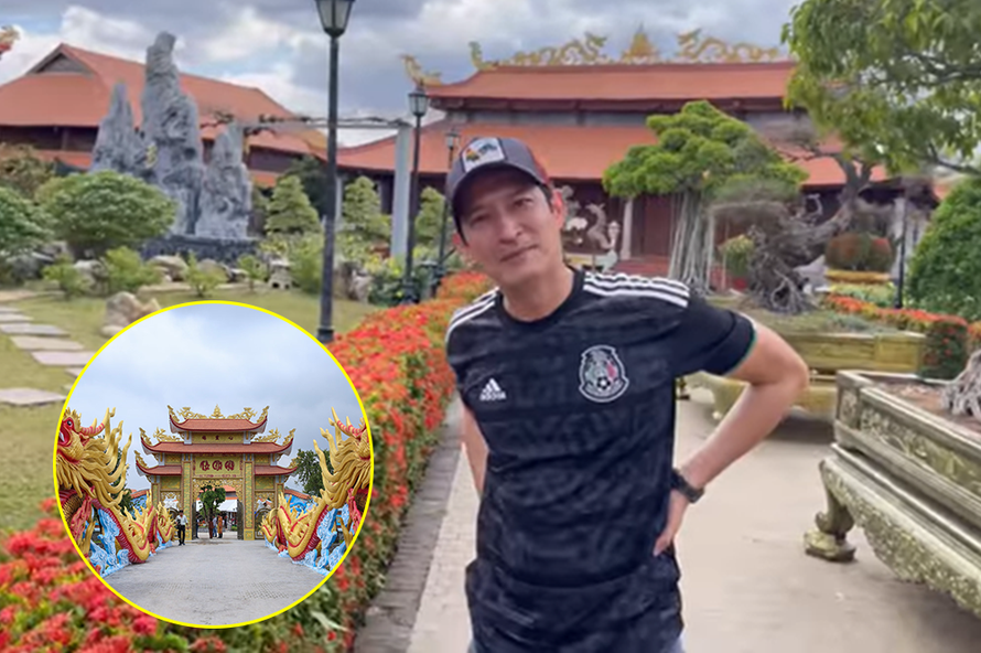 Huy Khánh hé lộ hình ảnh đặc biệt khi tới thăm nhà thờ Tổ trăm tỷ của Hoài Linh