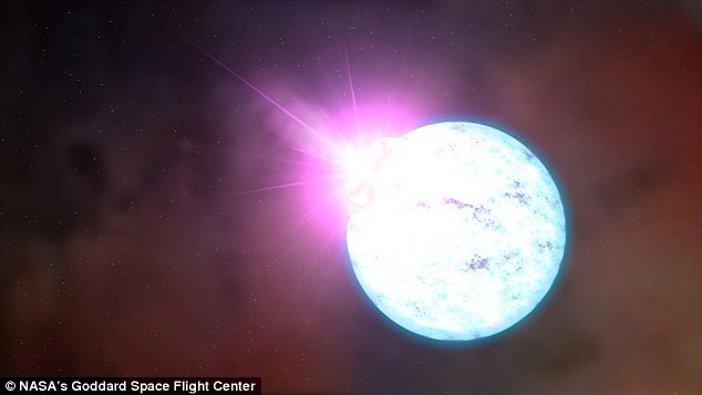 Hình minh họa cảnh tượng sao neutron va chạm với sao khí khổng lồ. Ảnh: NASA 