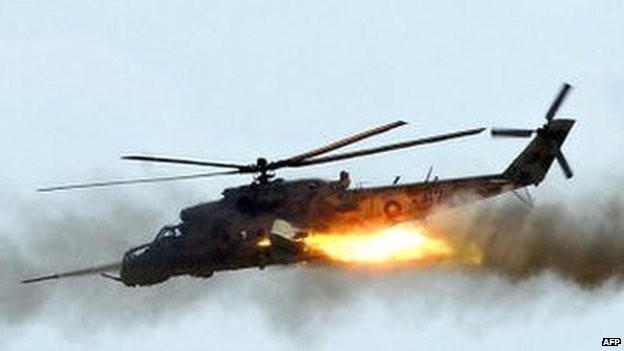 Một trực thăng Mi-24 của quân đội Armenia, tương tự như chiếc bị bắn rơi. 
