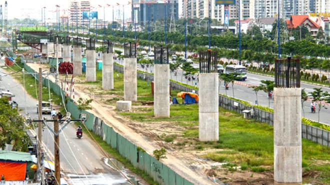 Một đoạn đi trên cao của tuyến Metro Bến Thành - Suối Tiên Ảnh: Hữu Công