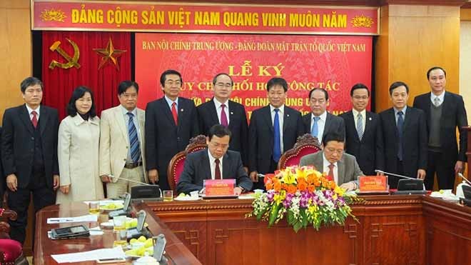 Lãnh đạo Ban Nội chính Trung ương và Ủy ban Trung ương Mặt trận Tổ quốc Việt Nam ký Quy chế phối hợp công tác