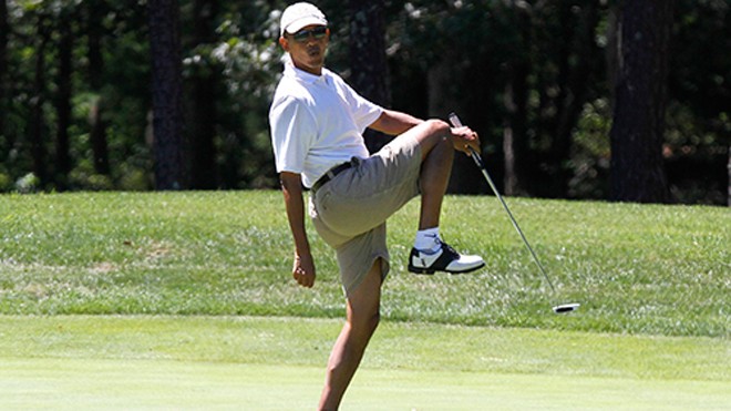Tổng thống Obama sẽ có nhiều thời gian chơi golf hơn sau khi nghỉ hưu. Ảnh: Washington Times