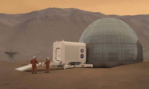 Mô hình căn cứ dành cho các nhà thám hiểm trên sao Hỏa. Ảnh: NASA