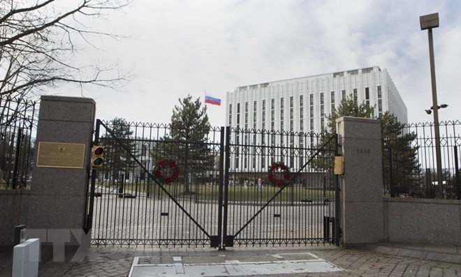 Đại sứ quán Nga tại thủ đô Washington, Mỹ. (Nguồn: AFP/TTXVN)