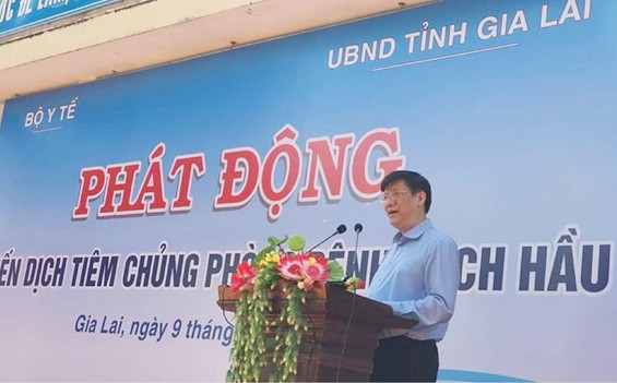 GS.TS Nguyễn Thanh Long, Quyền Bộ trưởng Bộ Y tế phát biểu tại lễ phát động