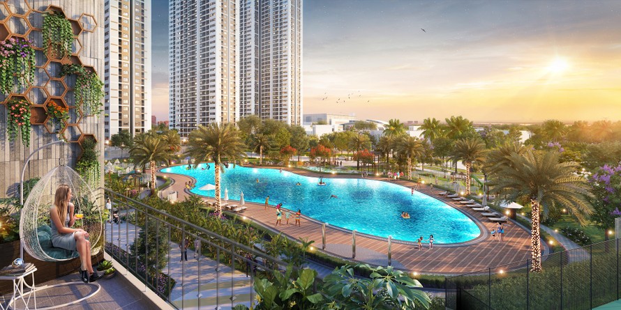 Bể bơi theo phong cách resort tại Imperia Smart City