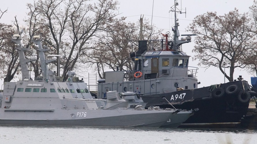 3 tàu Ukraine bị Nga bắt giữ. Ảnh: RT