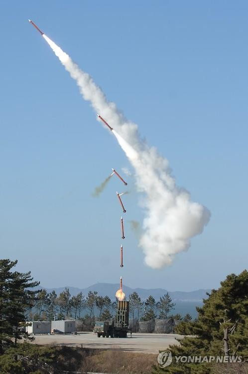 Tên lửa đất đối không tầm trung Cheongung. Ảnh: Yonhap