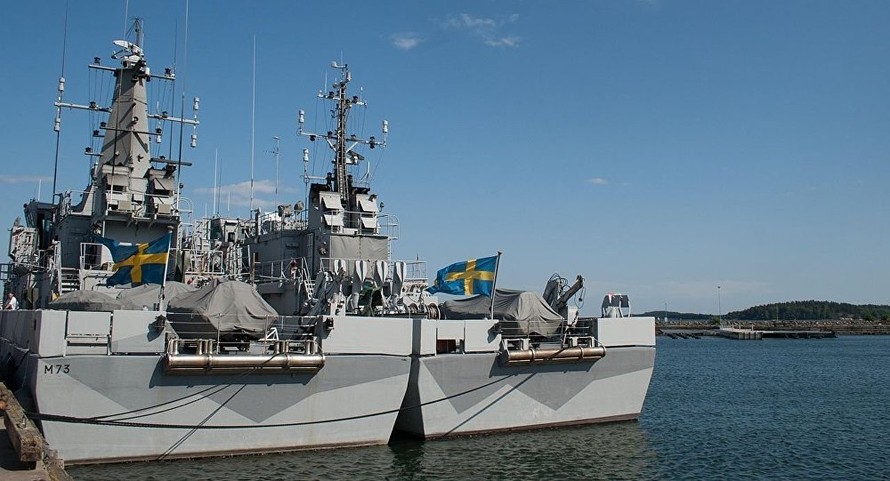 Tàu tại căn cứ hải quân Berga, Thụy Điển.