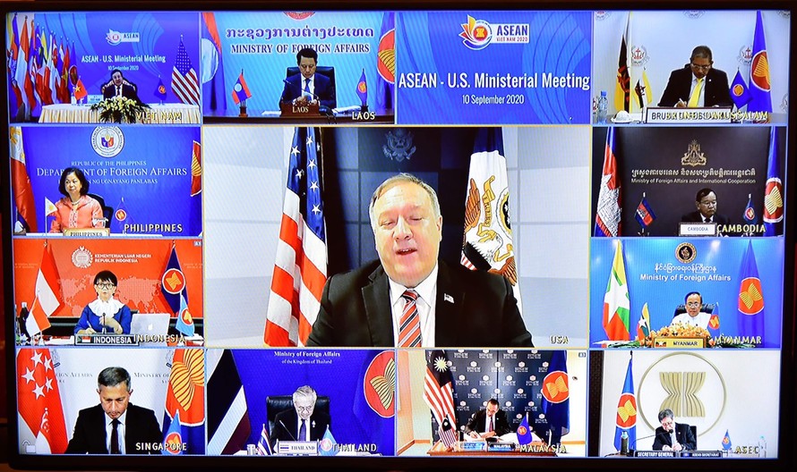 Hội nghị Bộ trưởng Ngoại giao ASEAN - Mỹ diễn ra trực tuyến sáng 10/9Ảnh: Tuấn Anh