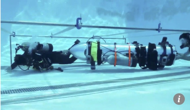 Chiếc tàu ngầm mini mà tỷ phú Elon Musk mang đến Thái Lan thử nghiệm cứu hộ, nhưng không được sử dụng. 